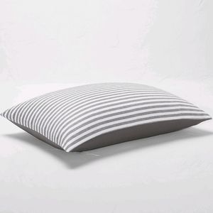 Casaluna King sham linen blend dark gray stripe